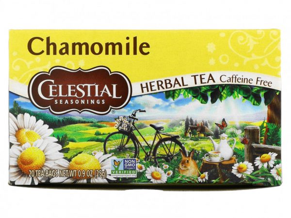 Celestial Seasonings, травяной чай, ромашка, без кофеина, 20 чайных пакетиков, 25 г (0,9 унции)
