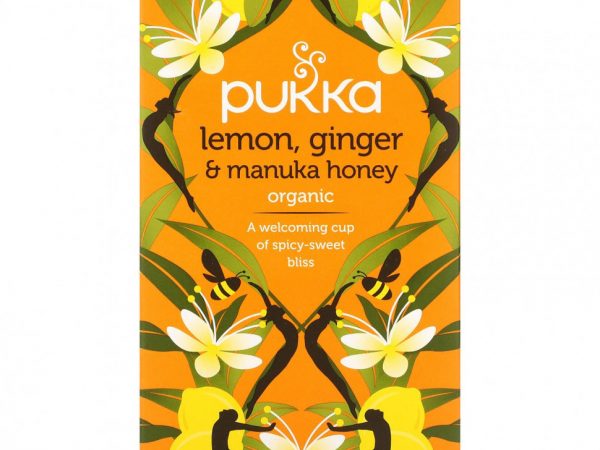 Pukka Herbs, Lemon Ginger & Munka Honey Tea, 20 Herbal Tea Sachets, 0.07 oz (2 g) Each