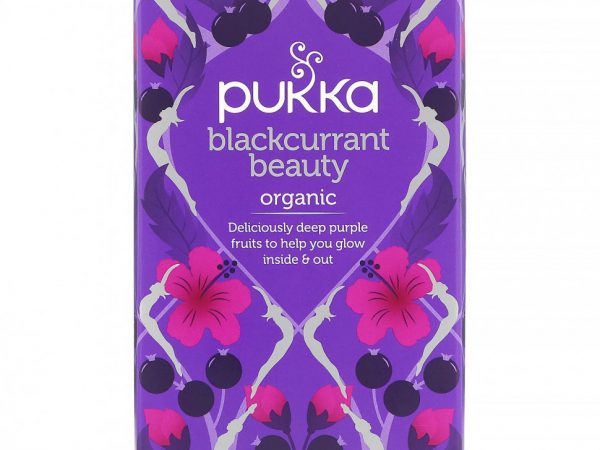 Pukka Herbs, Blackcurrant Beauty, органический чай с черной смородиной, без кофеина, 20 пакетиков с фруктовым чаем, 38 г (1,34 унции)