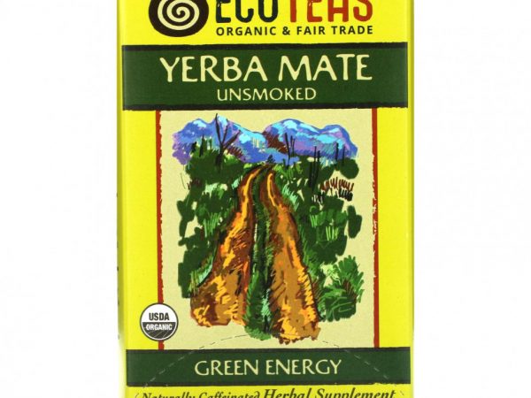 EcoTeas, Yerba Mate, некопченный, зеленая энергия, 24 чайных пакетика, 48 г (1,7 унции)