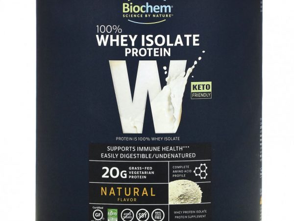 Biochem, 100% изолят сывороточного протеина, натуральный вкус, 699 г (24,6 унции)