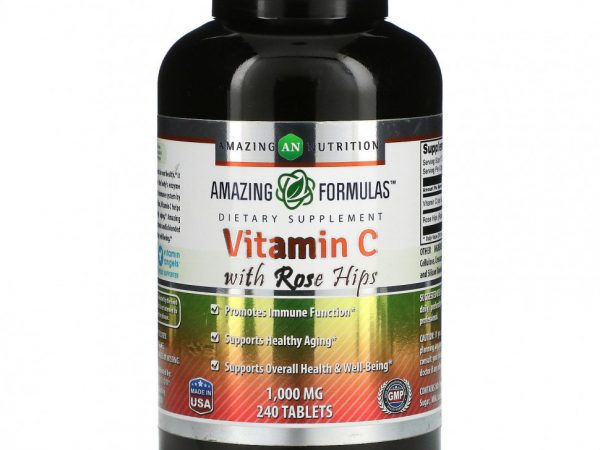 Amazing Nutrition, Витамин C с шиповником, 1000 мг, 240 таблеток