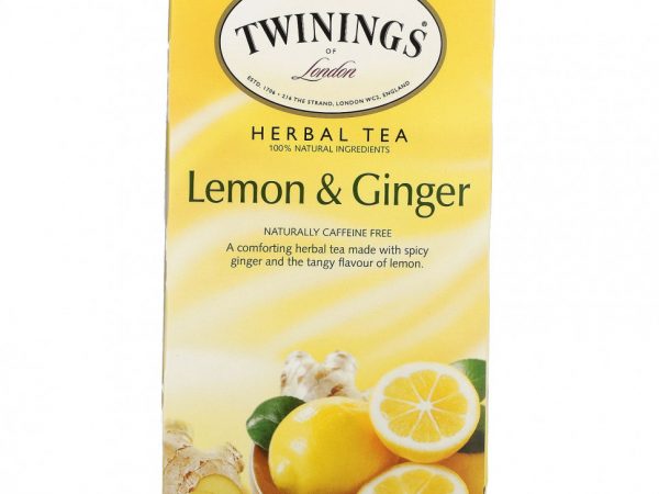Twinings, Травяной чай, без кофеина, лимон и имбирь, 20 пакетиков, 1,32 унции (37,5 г)