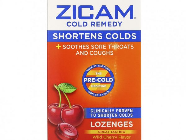 Zicam, Средство от простуды, леденцы, дикая вишня, 25 леденцов в индивидуальной упаковке