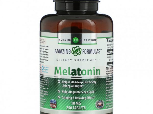 Amazing Nutrition, Мелатонин, 10 мг, 250 таблеток