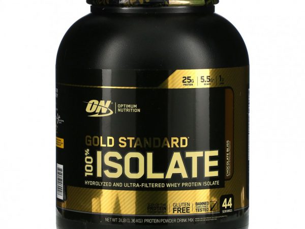 Optimum Nutrition, Gold Standard, 100% изолят, Chocolate Bliss, 1,36 кг (3 фунта)