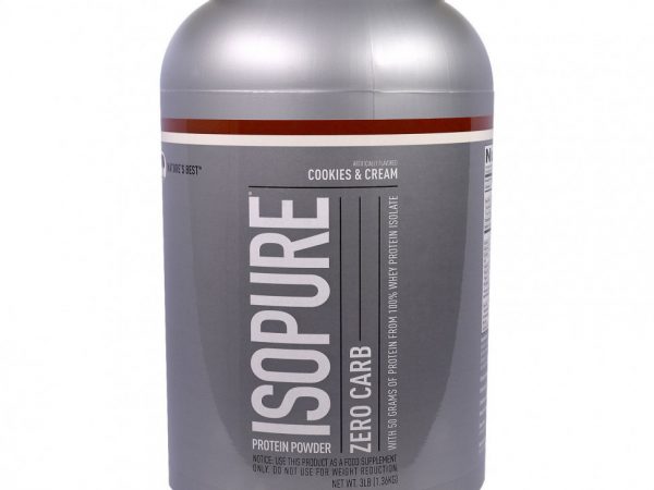 Isopure, Zero Carb, протеиновый порошок со вкусом печенья и крема, 1,36 кг (3 фунта)