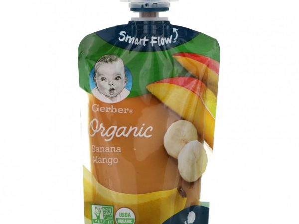 Gerber, Smart Flow, Organic, банан и манго, 99 г (3,5 унции)