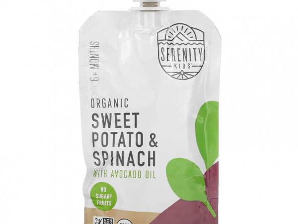 Serenity Kids, Organic Sweet Potato & Spinach with Avocado Oil, 6+ Months, 3.5 oz (99 g)