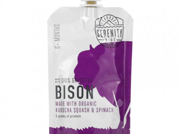 Serenity Kids, 100% Grass Fed Bison with Organic Kabocha Squash & Spinach, 6+ Months, 3.5 oz (99 g)