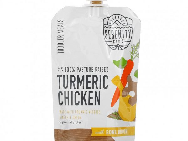 Serenity Kids, Toddler Meals, 100% курица с куркумой, выращенной на пастбищах, с органическими овощами, имбирем и луком, 99 г (3,5 унции)