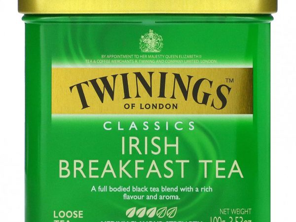 Twinings, Irish Breakfast, классический листовой чай, 100 г (3,53 унции)