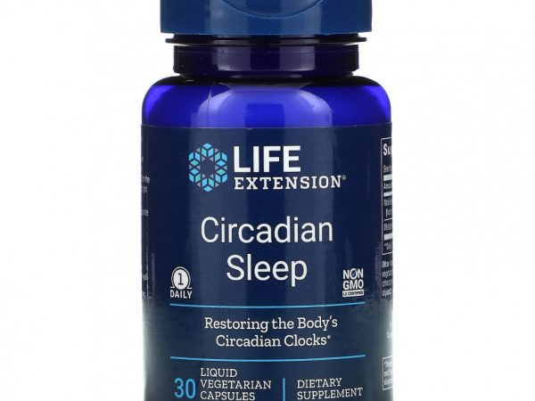 Life Extension, Циркадный сон, 30 жидких вегетарианских капсул
