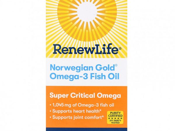 Renew Life, Рыбий жир с омега-3 Norwegian Gold, 1045 мг, 30 мягких таблеток с кишечнорастворимой оболочкой