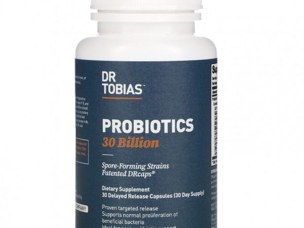 Dr. Tobias, пробиотик, 30 млрд КОЕ, 30 капсул с отсроченным высвобождением