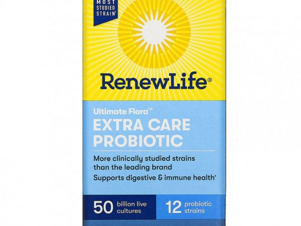 Renew Life, Extra Care, Ultimate Flora пробиотик с повышенной силой действия, 50 млрд живых культур, 30 вегетарианских капсул