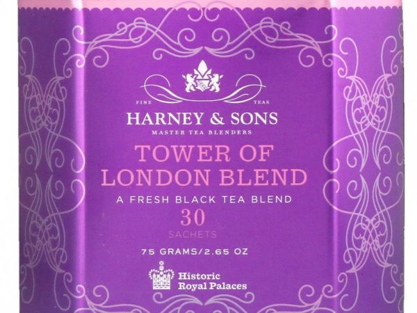 Harney & Sons, смесь «Лондонский Тауэр», освежающий черный чай, 30 пакетиков, 75 г (2,67 унции)