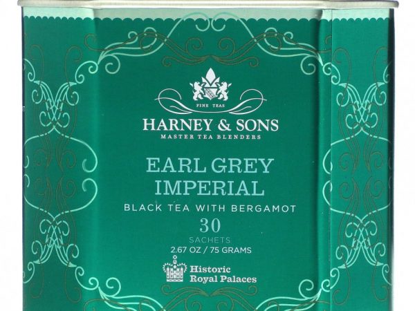Harney & Sons, Earl Grey Imperial, черный чай с бергамотом, 30 пакетиков, 75 г (2,67 унции)