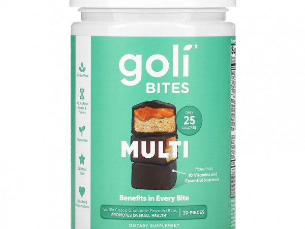Goli Nutrition, Multi Bites, ванильный шоколад с какао, 30 шт.