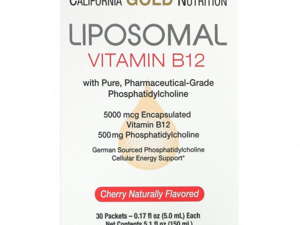 California Gold Nutrition, Липосомальный витамин B12, 30 пакетиков по 5 мл (0,17 жидк. унции)