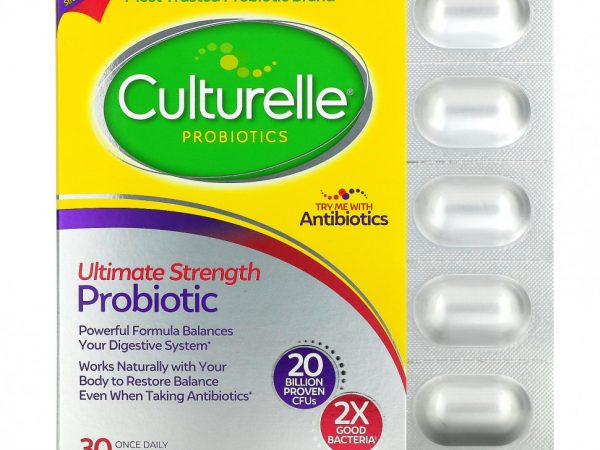 Culturelle, Пробиотик максимальной эффективности, 20 млрд КОЕ, 30 вегетарианских капсул