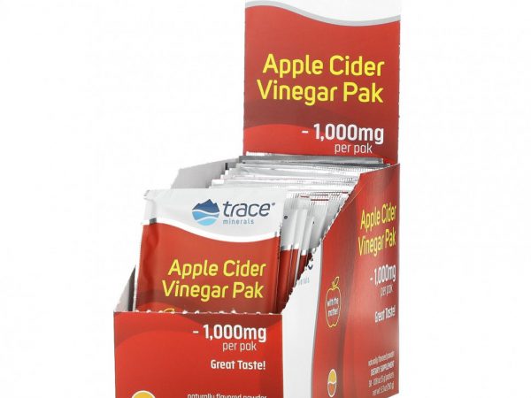 Trace Minerals ®, Органический яблочный уксус, апельсин, 1000 мг, 30 пакетиков по 5 г (0,18 унции)