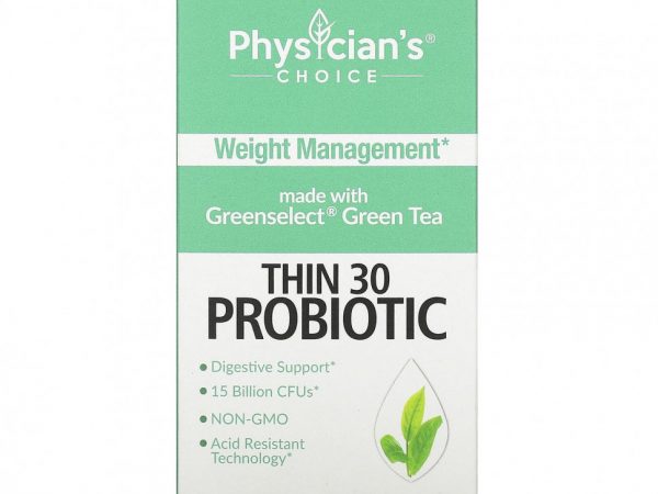 Physician's Choice, Тонкий 30 пробиотиков, 15 млрд КОЕ, 30 растительных капсул