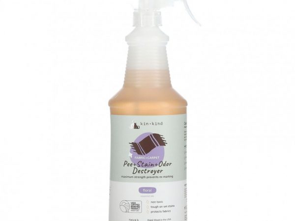Kin+Kind, Pee + Stain + Odor Destroyer, ткань + ковер, с цветочным рисунком, 354 мл (32 жидк. Унции)