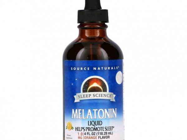 Source Naturals, Мелатонин, сублингвальная жидкость, натуральный ароматизатор со вкусом апельсина, 118,28 мл (4 жидких унции)