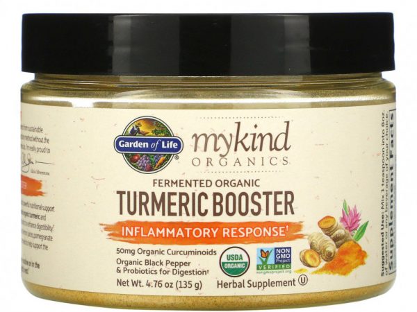 Garden of Life, MyKind Organics, стимулятор с органической ферментированной куркумой, воспалительная реакция, 135 г (4,76 унции)