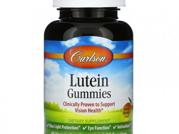 Carlson Labs, Lutein Gummies, Натуральное манго, 46 вегетарианских жевательных конфет