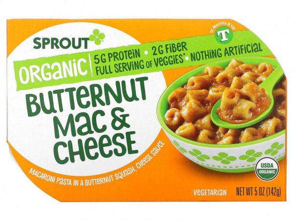 Sprout Organic, Макароны и сыр с орехами, от 12 месяцев и старше, 142 г (5 унций)