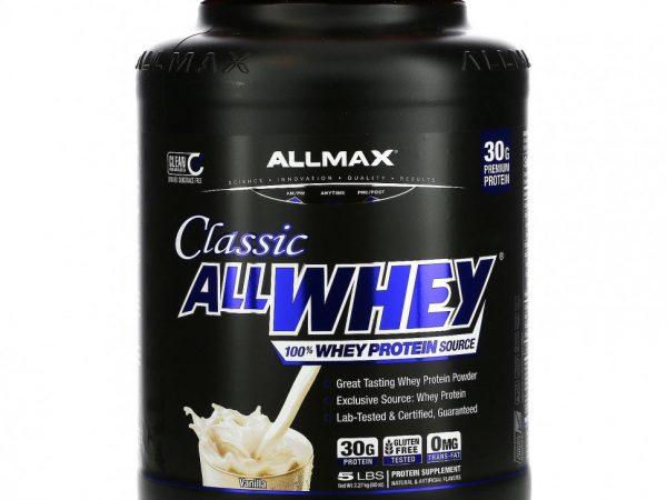 ALLMAX Nutrition, AllWhey Classic, 100%-ный сывороточный белок, французская ваниль, 5 фунтов (2,27 кг)