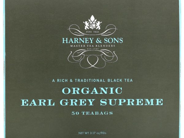 Harney & Sons, A Rich & Traditional Black Tea, Органический Earl Grey Supreme, 50 чайных пакетиков, 3,17 унции (90 г)