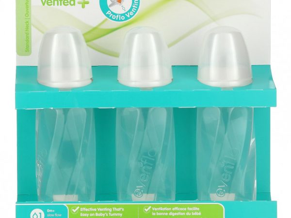 Evenflo Feeding, Прозрачные флаконы из полипропилена с вентиляцией и Twist, стандартные, от 0 месяцев, с медленным потоком, 6 флаконов по 240 мл (8 унций)