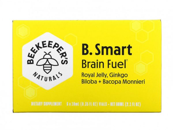 Beekeeper's Naturals, B. Smart Brain Fuel, 6 флаконов по 10 мл (0,35 жидк. унции)