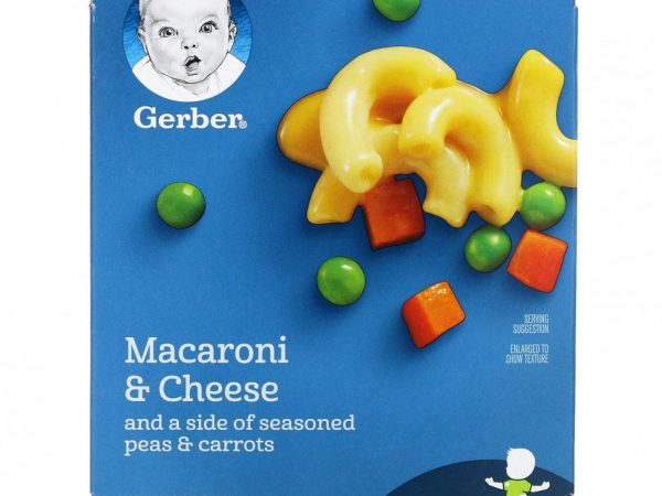 Gerber, Macaroni & Cheese and a Side of Seasoned Peas & Carrots, Toddler, 12+ Months, 6.6 oz (187 g)