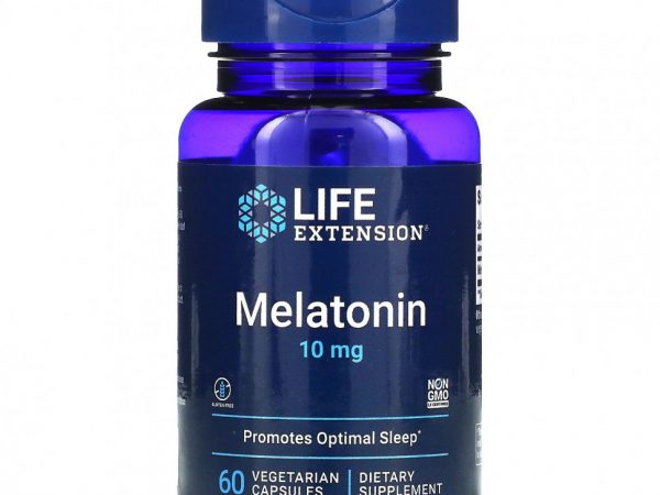 Life Extension, Мелатонин, 10 мг, 60 вегетарианских капсул