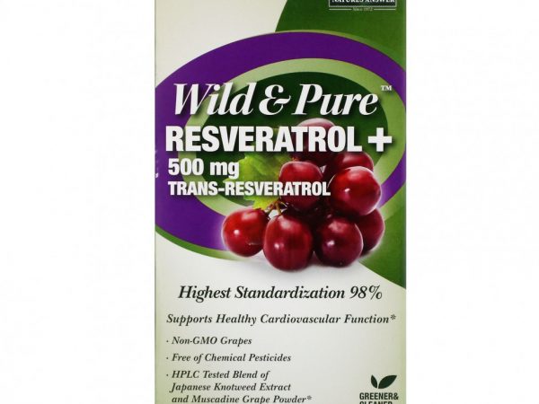 Genceutic Naturals, Wild & Pure Resveratrol+, 500 мг, 60 вегетарианских капсул