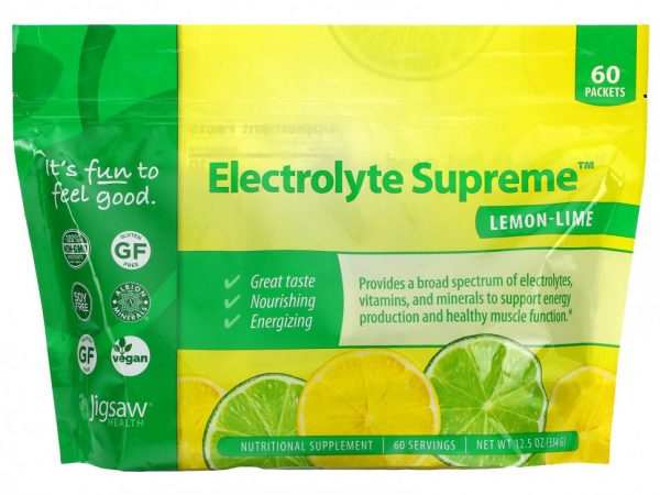 Jigsaw Health, Electrolyte Supreme, лимонно-лаймовый, 60 пакетов, 12,5 унций (354 г)