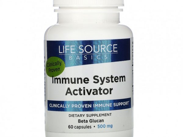 Life Source Basics (WGP Beta Glucan), Активатор иммунной системы, 500 мг, 60 капсул