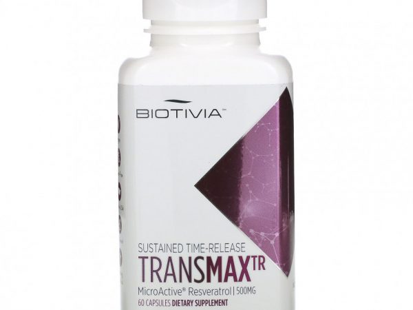 Biotivia, TransmaxTR, ресвератрол MicroActive, 500 мг, 60 капсул