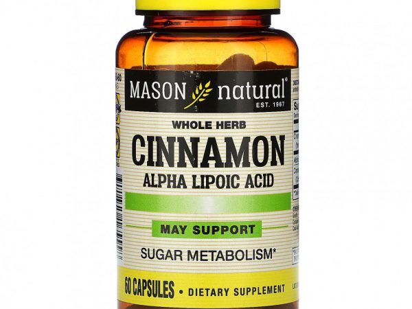 Mason Natural, корица с альфа-липоевой кислотой, 60 капсул