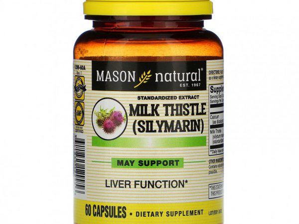 Mason Natural, расторопша (силимарин), стандартизированный экстракт , 60 капсул