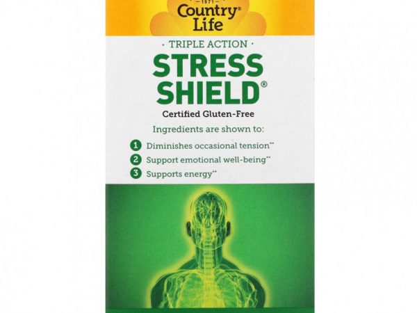 Country Life, Stress Shield, тройное действие, 60 веганских капсул