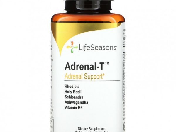 LifeSeasons, Adrenal-T, адреналиновая поддержка, 60 вегетарианских капсул
