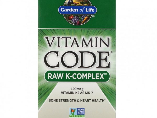 Garden of Life, Vitamin Code, Raw K-Complex, комплекс витаминов K, 60 веганских капсул