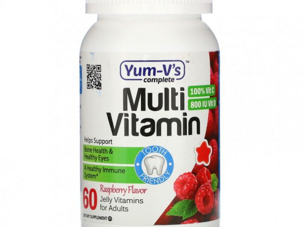 YumV's, Мультивитамины для взрослых, со вкусом малины, 60 желейных витаминов
