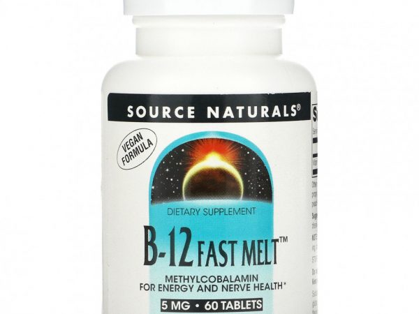 Source Naturals, B-12 Fast Melt, 5 мг, 60 таблеток