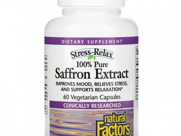 Natural Factors, Stress-Relax, 100% чистый экстракт шафрана, 60 вегетарианских капсул